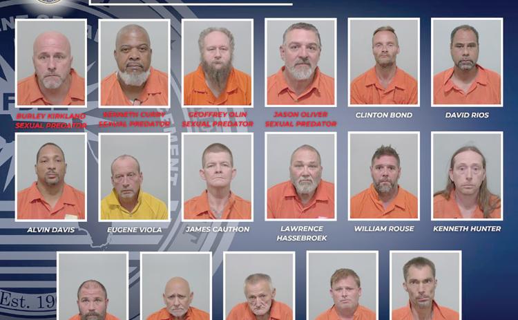 Seventeen sexual offenders and sexual predators were recently arrested in Columbia County for violating registration laws. The suspects were arrested during a joint operation — Operation Running Wild —conducted by the Florida Department of Law Enforcement, Columbia County Sheriff’s Office, Lake City Police Department, Florida Department of Correctsions and State Attorney’s Office for the Third Judicial Circuit. (COURTESY)