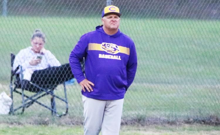 Columbia coach Chris Howard looks on during a game against Newberry on March 31. (JORDAN KROEGER/Lake City Reporter)