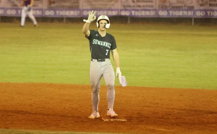 Suwannee's Easton O'Quinn hit a grand slam to help propel the Bulldogs to a 10-0 win over Wolfson in the district 3-3A semifinals on Wednesday. (PAUL BUCHANAN/Lake City Reporter)