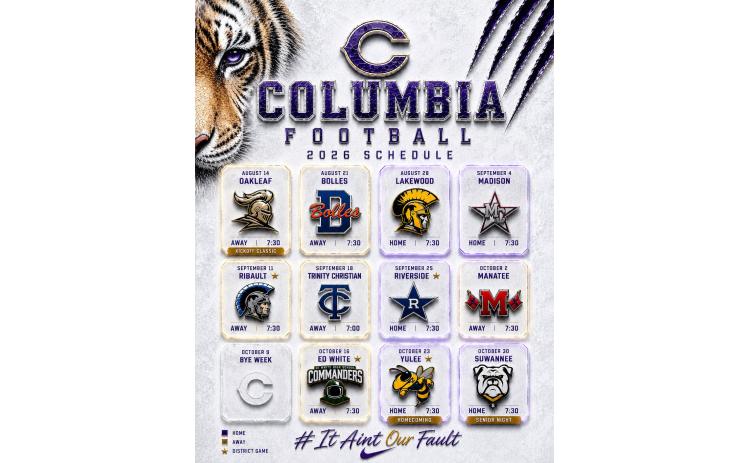 Columbia's 2026 football schedule. (COURTESY)