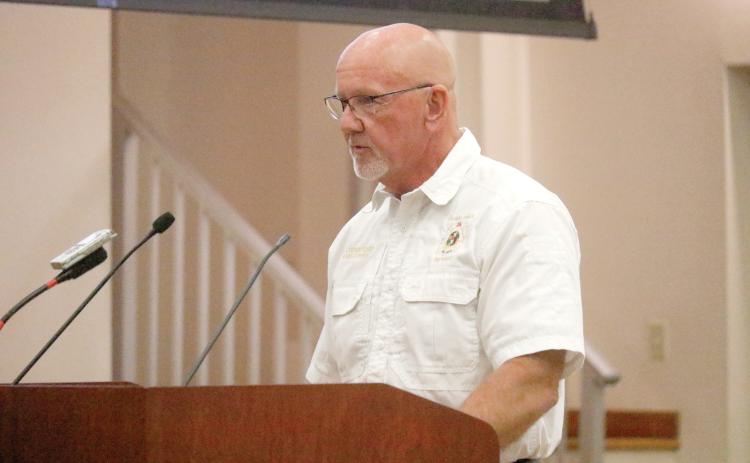 Columbia County Fire Chief Jeff Crawford asked the County Commission to lift the burn ban for at least the next two weeks due to recent rains and forecasts of more coming. (JAMIE WACHTER/Lake City Reporter)