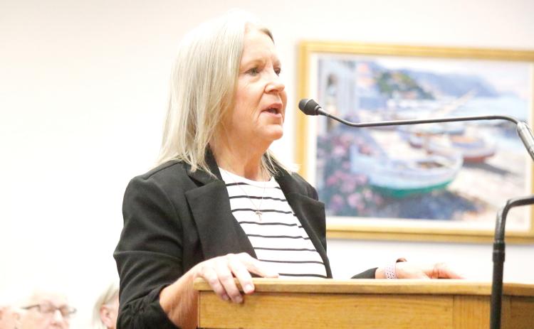 Suwannee County Emergency Management Director Sharon Hingson said she was humbled and grateful to be back leading the county’s emergency response. (JAMIE WACHTER/Lake City Reporter)