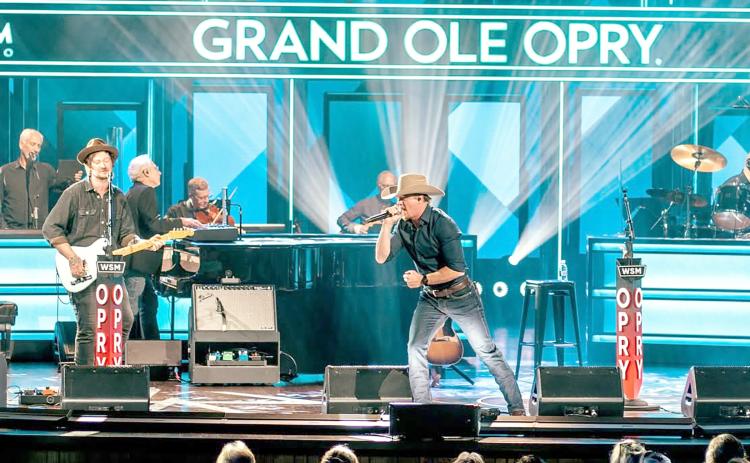 Lake City’s Adam Sanders performed Wednesday night at the Grand Ole Opry in Nashville. It was Sanders’ first time performing at the Opry. (COURTESY)