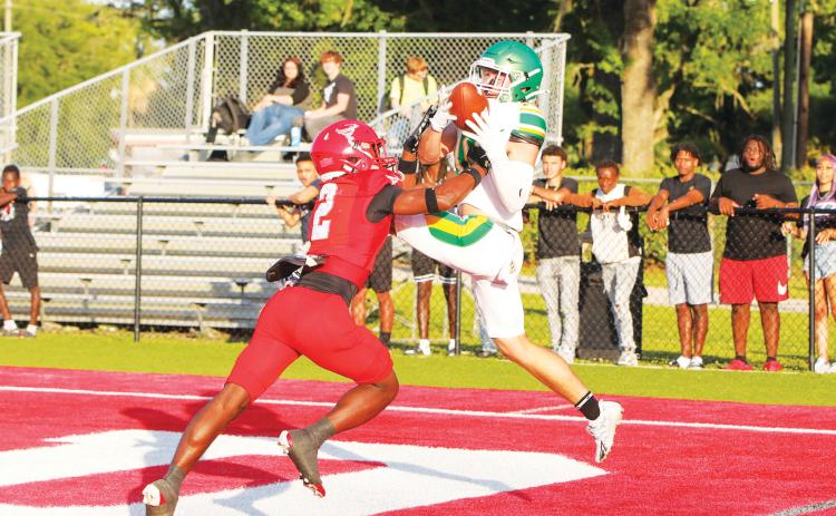Lake City Reporter freelance photographer Brent Kuykendall’s photo of Suwannee receiver Koy Frier’s attempted grab against Bradford last spring won first place. (BRENT KUYKENDALL/Lake City Reporter)