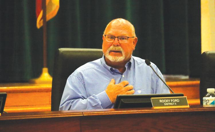 Commissioner Rocky Ford said he was assured by AmeriPro officials the company could pull as many trucks as needed from other areas to supplement the county. The move has yet to happen. (JAMIE WACHTER/Lake City Reporter)