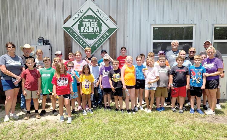 Lafayette and Union County 4-H Day Campers learn the importance of forest managment to wildlife during the ‘Jr. Homesteaders 4-H Day Camp: Back to the Basics.’ (COURTESY LAFAYETTE COUNTY 4-H)