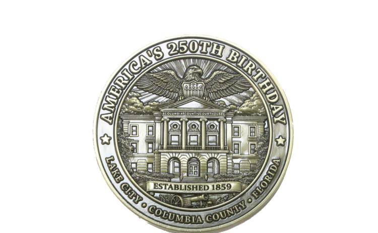 Columbia County's Kimi Roberts and her team commissioned 3,000 commemorative coins to mark the country's 250th anniversary. (MORGAN MCMULLEN/Lake City Reporter)