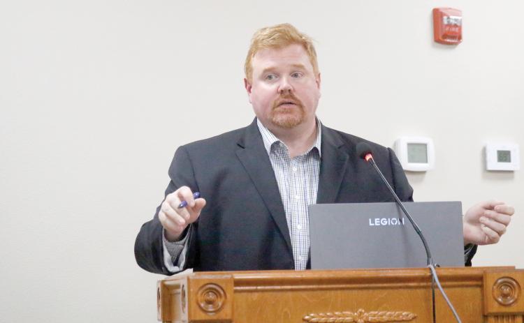 Suwannee County Attorney Adam Morrison said any ban or moratorium on data centers would be void because of a state law passed in 2025 that restricts changes to Land Development Regulations. (JAMIE WACHTER/Lake City Reporter)