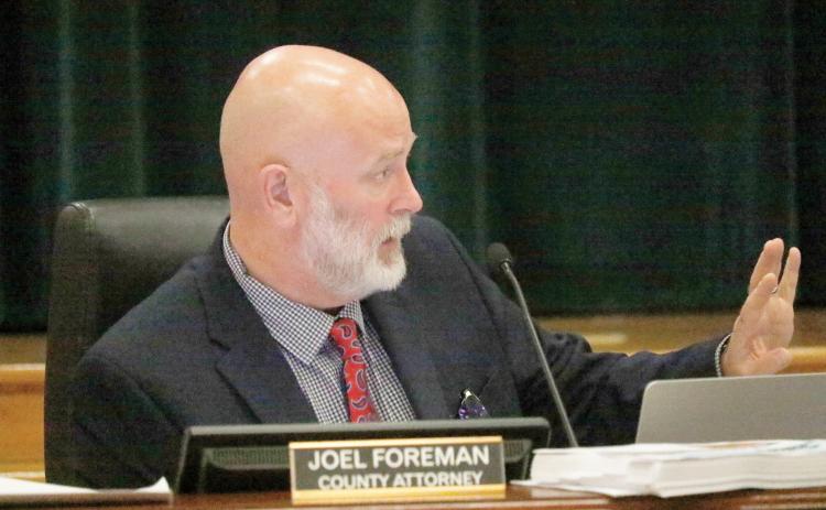 Columbia County Attorney Joel Foreman said he wanted to review the county’s policy on how it conducts the voting for Municipal Service Benefit Units to make sure disregarding ballots not returned is the correct move. (JAMIE WACHTER/Lake City Reporter)