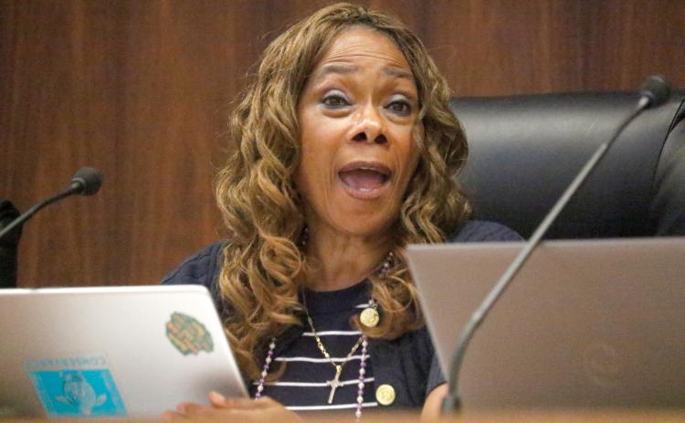 Live Oak City Council President Vanessa Robinson said she felt like City Manager Larry Sessions was looking to ‘hand pick’ or ‘cherry pick’ someone to follow him as manager during Tuesday’s meeting when Sessions asked about creating an assistant manager position. (JAMIE WACHTER/Lake City Reporter)
