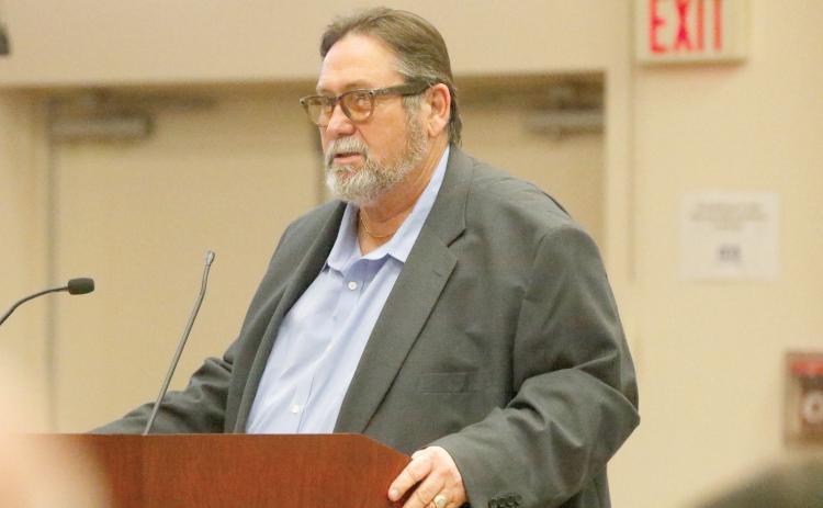 Brian Tucker, who lives on Mayo Road, told the Columbia County Commission on Thursday that the dirt road is a ‘hazard.’ (JAMIE WACHTER/Lake City Reporter)
