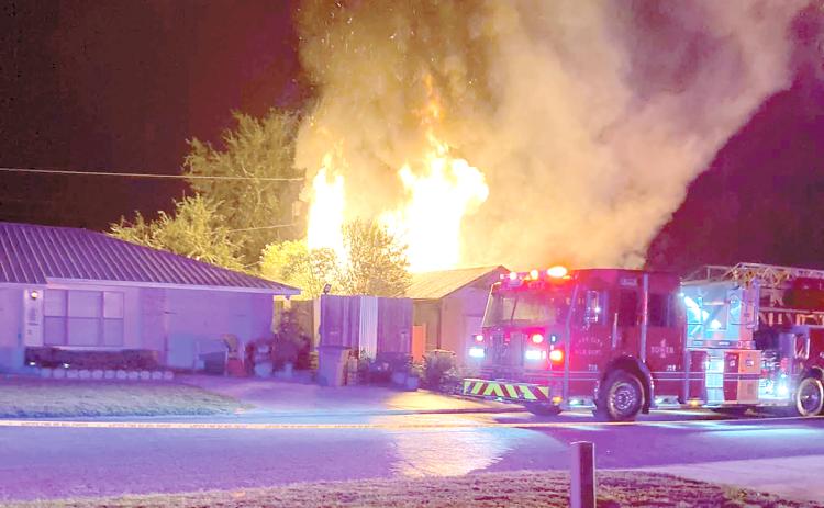 A Lake City home on SW Fairfax Glen was gutted Saturday night by a fire, which remains under investigation. (COURTESY LAKE CITY FIRE DEPARTMENT)
