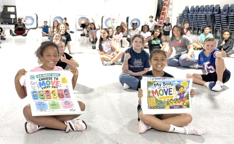 Westside Elementary students celebrate their first 4-H Healthy Habits lesson, ‘Choose to Move.’ Students learned that movement can happen in many different ways and throughout the day. (COURTESY UF/IFAS EXTENSION COLUMBIA COUNTY)