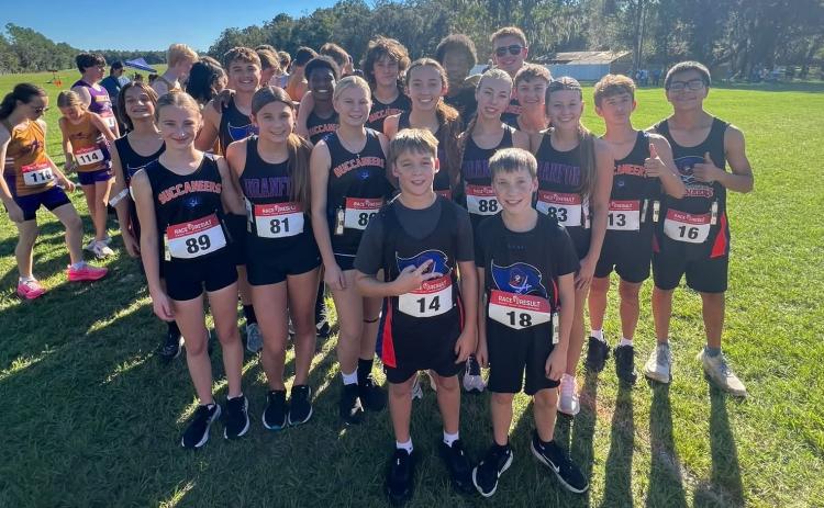 Kelbie Snider took first place to lead the Branford girls cross country team to first place at the Trenton Invitational on Tuesday, while Logan Haley won the boys for the Buccaneers. (COURTESY)