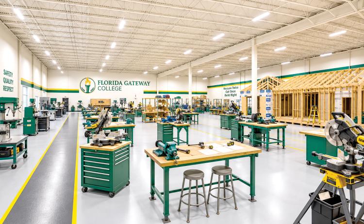 A rendering of Florida Gateway College’s new Building Construction Technology Center, which will be built utilizing a $3 million federal workforce grant. The funding will also help the college launch a pair of new construction trades programs. (COURTESY FLORIDA GATEWAY COLLEGE)