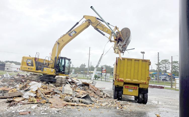 The Little Caesars at the Interstate 75 and State Road 47 interchange has been demolished this week to make through for a new drive-through location for the pizza chain. (COURTESY)