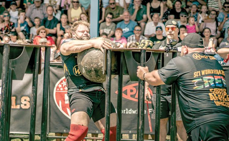 The Atlas stones event is one of the classic events in Strongman Champions League which will be part of Saturday’s event in downtown Lake City. (COURTESY STRONGMAN CHAMPIONS LEAGUE)