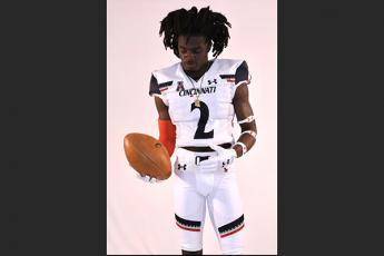 Columbia receiver Marquez Bell is pictured on his visit to Cincinnati at the end of January. Bell signed his national letter of intent with the Bearcats on Wednesday. (COURTESY)
