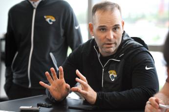 The Jacksonville Jaguars set a single-season franchise record by losing its 10th consecutive game on Sunday to the Cleveland Browns. They fired general manager Dave Caldwell after the game. (BOB SELF/TNS)