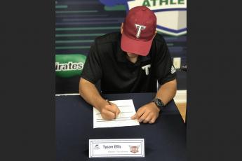 Former Columbia pitcher Tyson Ellis recently signed with Troy after spending last season at Pensacola State College. (COURTESY)