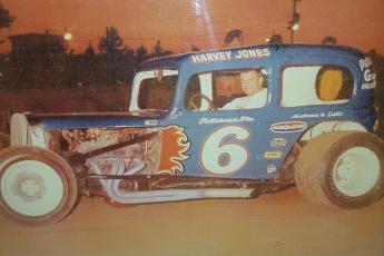 The late Harvey Jones pictured in his dirt track car. His widow, Hazel, said she was touched that there will be a race to honor his memory. (COURTESY)