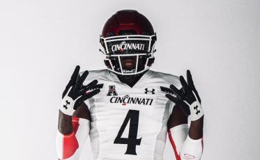 Columbia receiver Marcus Peterson, a 2022 3-star prospect, verbally committed to Cincinnati on Sunday. He's pictured on his visit to Cincinnati on June 20. (COURTESY)