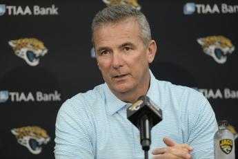 The Jacksonville Jaguars said Wednesday that coach Urban Meyer and general manager Trent Baalke were subpoenaed as part of a lawsuit filed by lawyers for Black players suing former Iowa strength coach Chris Doyle for discrimination. (TRIBUNE NEWS SERVICE)