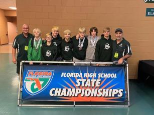 Suwannee’s wrestling team placed 10th at the Class 1A state meet on Saturday. (COURTESY)