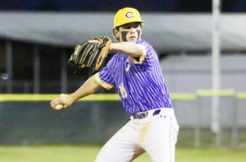 Columbia pitcher Truitt Todd winds up to pitch against Union County on Tuesday. (BRENT KUYKENDALL/Lake City Reporter)