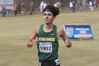 Suwannee’s Morgan Mobley runs at the Class 2A state meet on Saturday in Tallahassee. (PAUL BUCHANAN/Special to the Reporter)