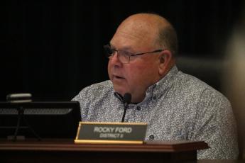 Columbia County BOCC Chair Rocky Ford said he agreed with Sheriff Mark Hunter in that the sheriff's office shouldn't be burdened with operating animal control services at Thursday's BOCC meeting. (JAMIE WACHTER/Lake City Reporter)