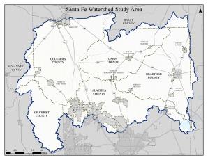 Public meetings are scheduled for late February to discuss flood risk maps for the Santa Fe Watershed, which includes the southern half of Columbia County. (COURTESY SUWANNEE RIVER WATER MANAGEMENT DISTRICT)