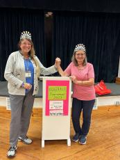 Sue Tuell (left) and Susan Kroh won the Lake City Garden Club’s seventh annual Scrabble Tournament on Tuesday night. (COURTESY)