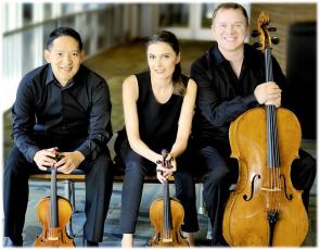 The Lawson Trio, which includes Aurica Duca, Clinton Dewing and Nick Curry, will perform Saturday in the final concert of the 2022-23 Community Concerts season. (COURTESY)