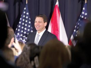 Florida Gov. Ron DeSantis, taking the stage during a press conference at Cambridge Christian School last week in Tampa, announced his presidential bid Wednesday during an appearance on Twitter Spaces with Elon Musk. (Dirk Shadd/Tampa Bay Times/TNS)