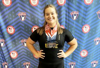 Suwannee High’s Savannah White placed second in the USA Youth National Championships in the 81-plus kg division at last week’s USA weightlifting national championships. (COURTESY)