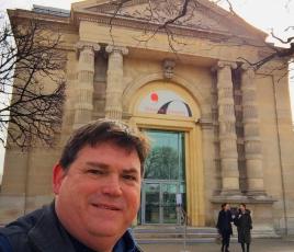 Rory Penland, a Lake City native, stands in front of ‘The Orangerie’ (Musee de l’Orangerie in Paris, France, in March 2018. Penland’s Iconic Art Project exhibit, featuring replicas of some of the most famous art pieces in history, will be on display at the Gateway Art Gallery later this month. (COURTESY)