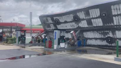 Hurricane Idalia caused damage to numerous businesses in Taylor County, including a gas station. (NEWS SERVICE OF FLORIDA)