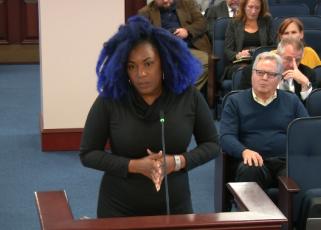 White Springs Town Manager Vanessa George addresses the Joint Legislative Auditing Committee on Monday. (COURTESY)