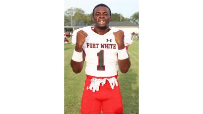 Fort White running back Dakota Fisher is the LCR’s Offensive Player of the Year. (PAUL BUCHANAN/Special to the Reporter)