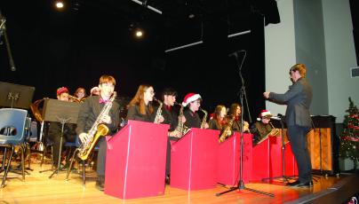The Fort White High jazz band performs during its Christmas concert in December. The band is hosting the Fort White Musical Market on Saturday to raise funds for a trip to Walt Disney World. (FILE)