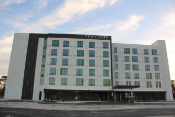 The Courtyard by Marriott hotel, under construction on U.S. Highway 90, is expected to open in May. Construction on the 136-room hotel began in 2022. (TONY BRITT/Lake City Reporter)