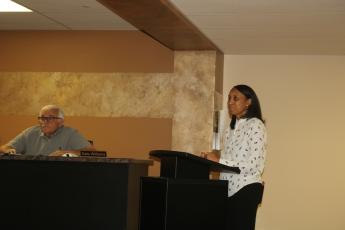 Erica Mayo presents her plan for the Mayo Pharmacy and Wellness Center to the Lake Shore Hospital Authority board Monday night. (TONY BRITT/Lake City Reporter)