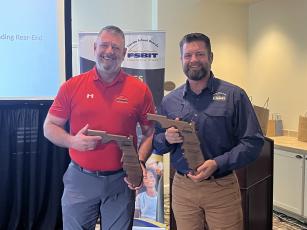 Lafayette County Schools’ Gerald Powers (left) and Robby Edwards received awards from the Florida School Boards Insurance Trust last month for risk management. (COURTESY)