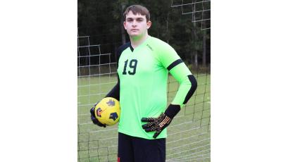 Fort White goalkeeper Colt Patterson is the LCR’s Boys Soccer Player of the Year. (HOLLY MALCOLM/Special to the Reporter)
