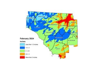 North Florida received below average rainfall in February, according to the Suwannee River Water Management District. (COURTESY)