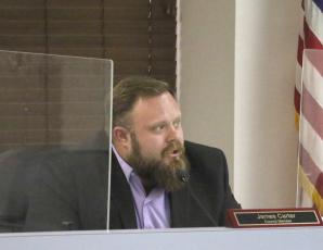 Lake City Councilman James Carter speaks during Monday’s council meeting. (MORGAN MCMULLEN/Lake City Reporter)