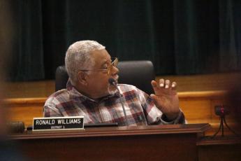 County Commission Chairman Ron Williams urged other commissioners to call folks in Tallahassee to encourage Gov. Ron DeSantis to approve $57 million in grant funding for the Ellisville wastewater treatment plant. (JAMIE WACHTER/Lake City Reporter)