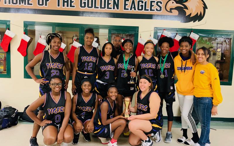 Columbia’s girls basketball team defeated Fleming Island on Saturday to win the Battle on the Island. (COURTESY)