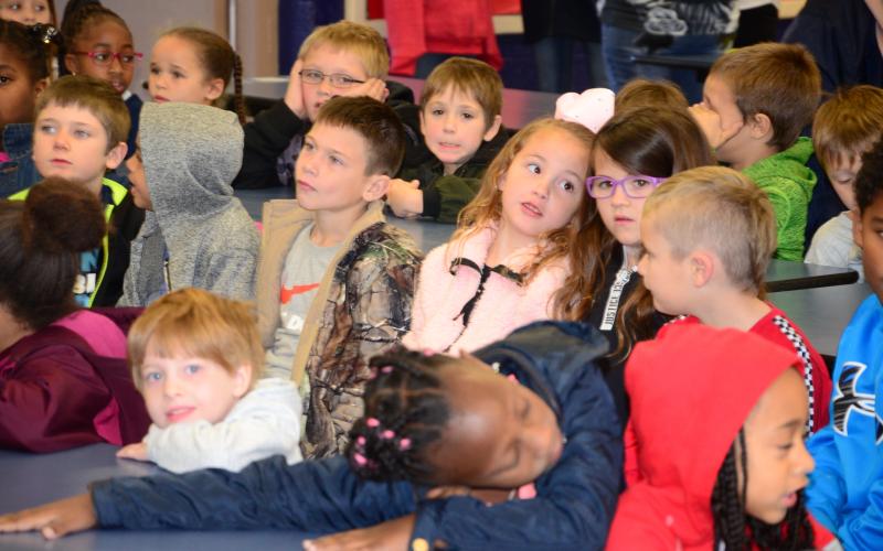 Students listens to a talk about fire safety. (CARL MCKINNEY/Lake City Reporter)